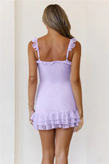 Little Sultry Lace Mini Dress Lilac