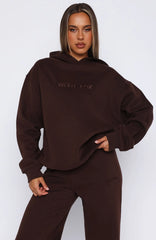 Stay Lifted Oversized Hoodie Bitter Chocolate