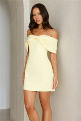 Face Card Off Shoulder Mini Dress