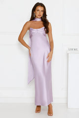 Be Noticed Strapless Satin Maxi Dress