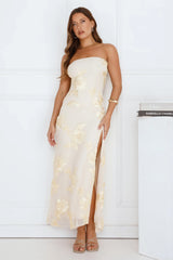 Iconic Influence Strapless Mesh Maxi Dress