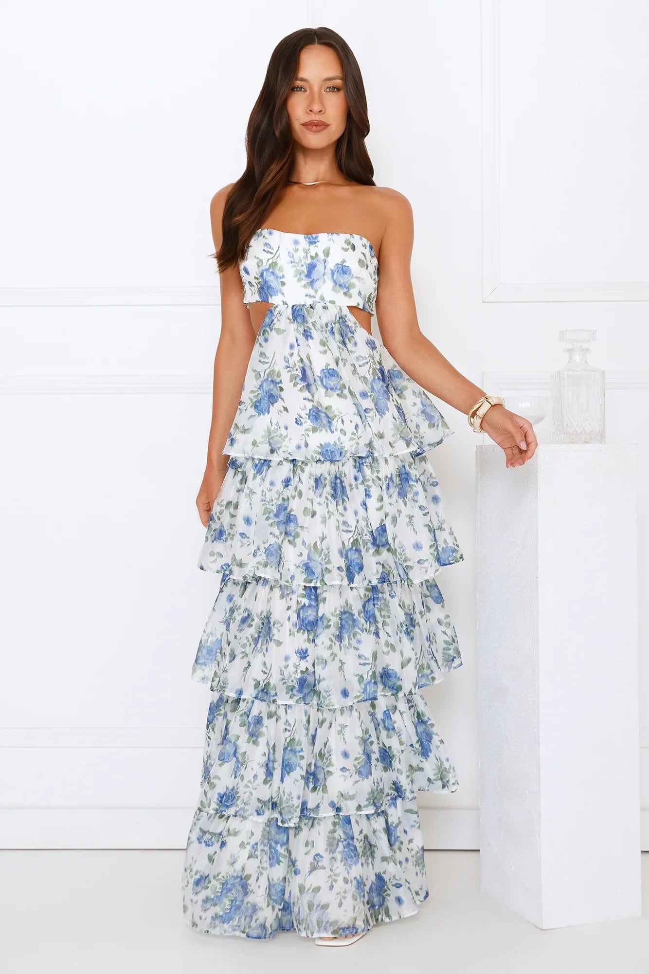 Bloom Spell Strapless Maxi Dress