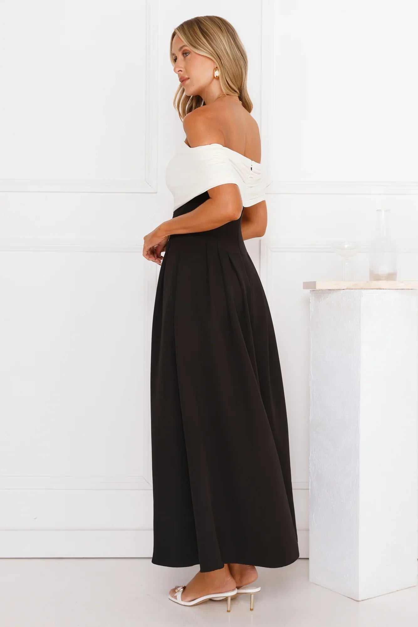 Too Hot To Handle Off Shoulder Maxi Dress