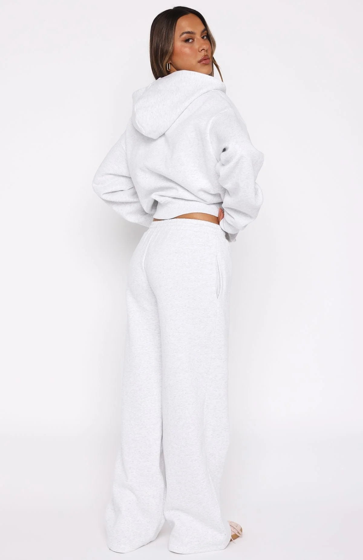 From The Archives Kenzie Wide Leg Sweatpants Grey Marle