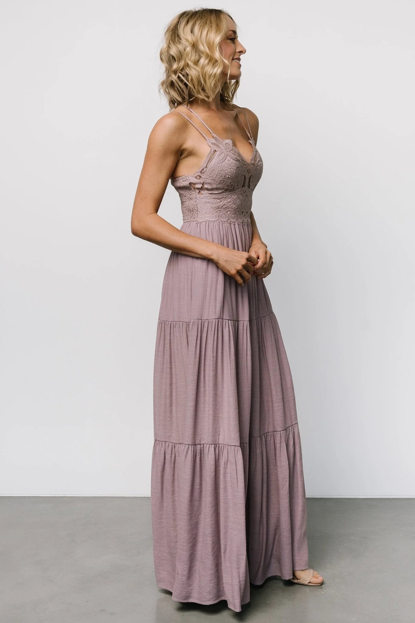 Summerlin Lace Top Maxi Dress | Dusty Mauve