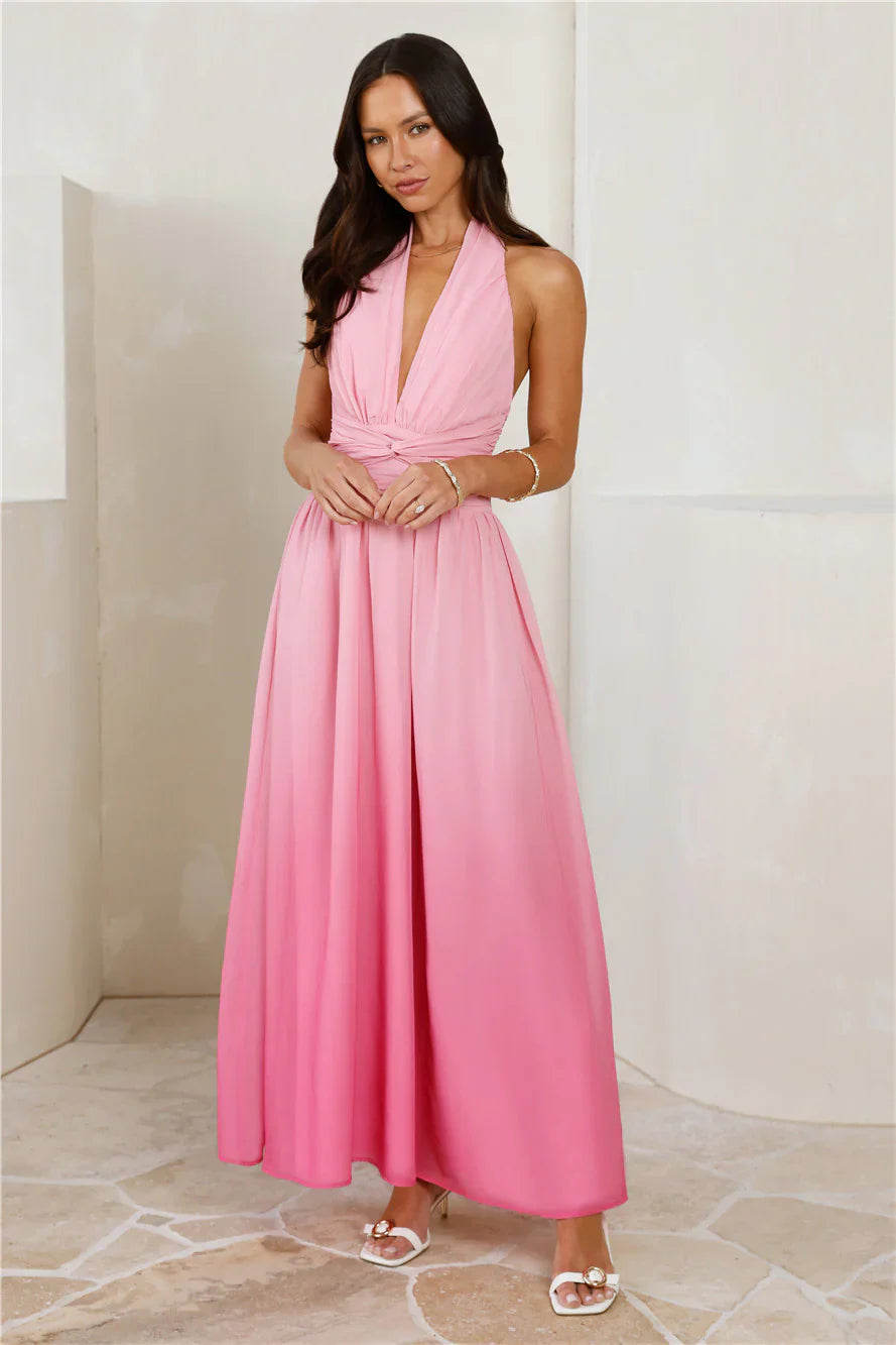 Kiss And Tell Halter Maxi Dress