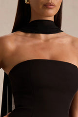 Noor | Bandeau-Neck Mini Dress With Scarf Detail