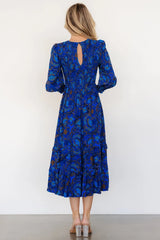 Andersen Smocked Midi Dress | Cobalt Floral