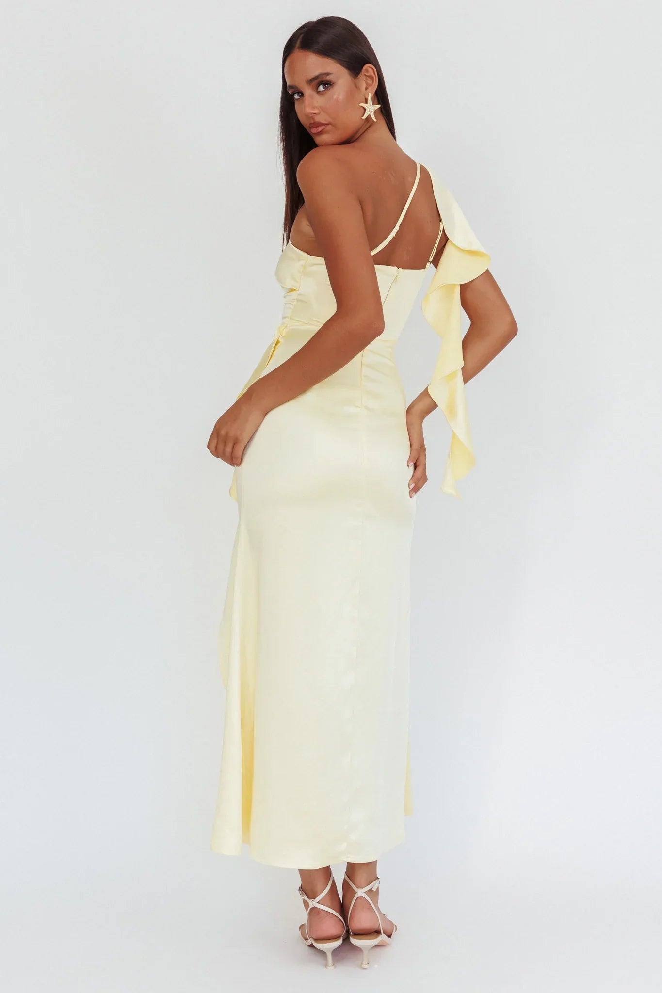 Carmel One-Shoulder Split Maxi Dress Butter