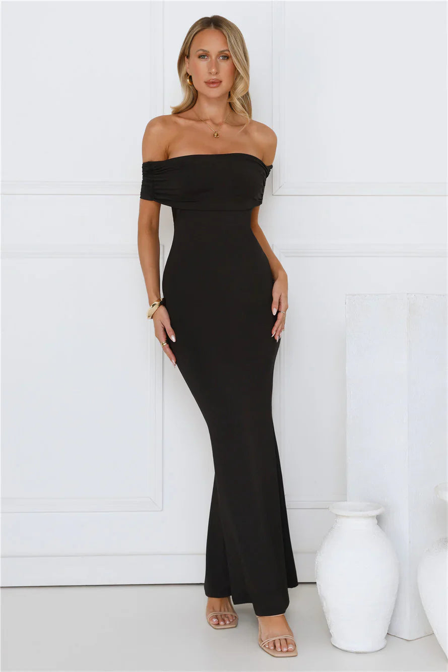 Vibe On Point Off Shoulder Maxi Dress