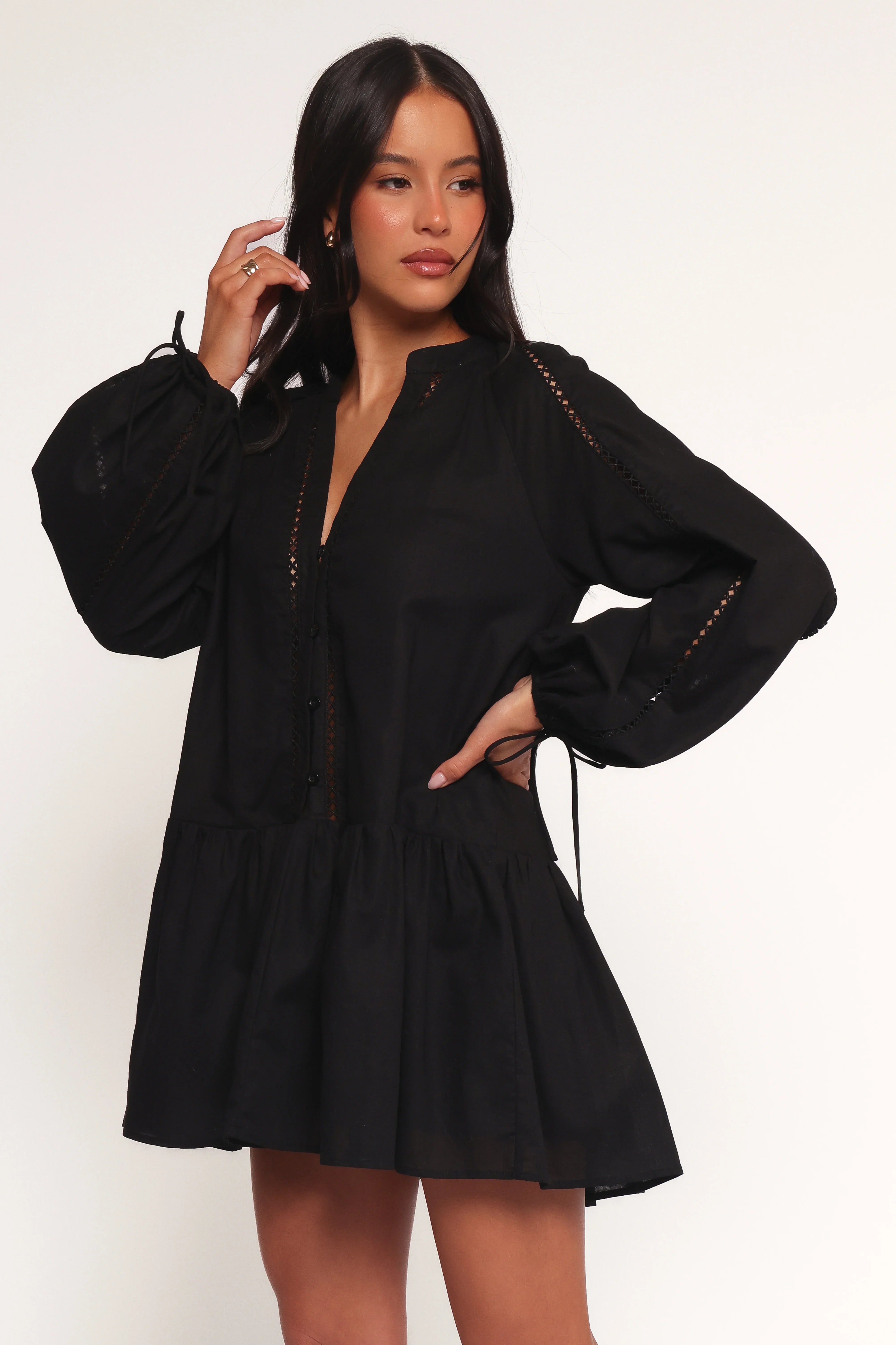Hart Long Sleeve Mini Dress - Black