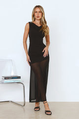 Honey Drizzle Mesh Maxi Dress