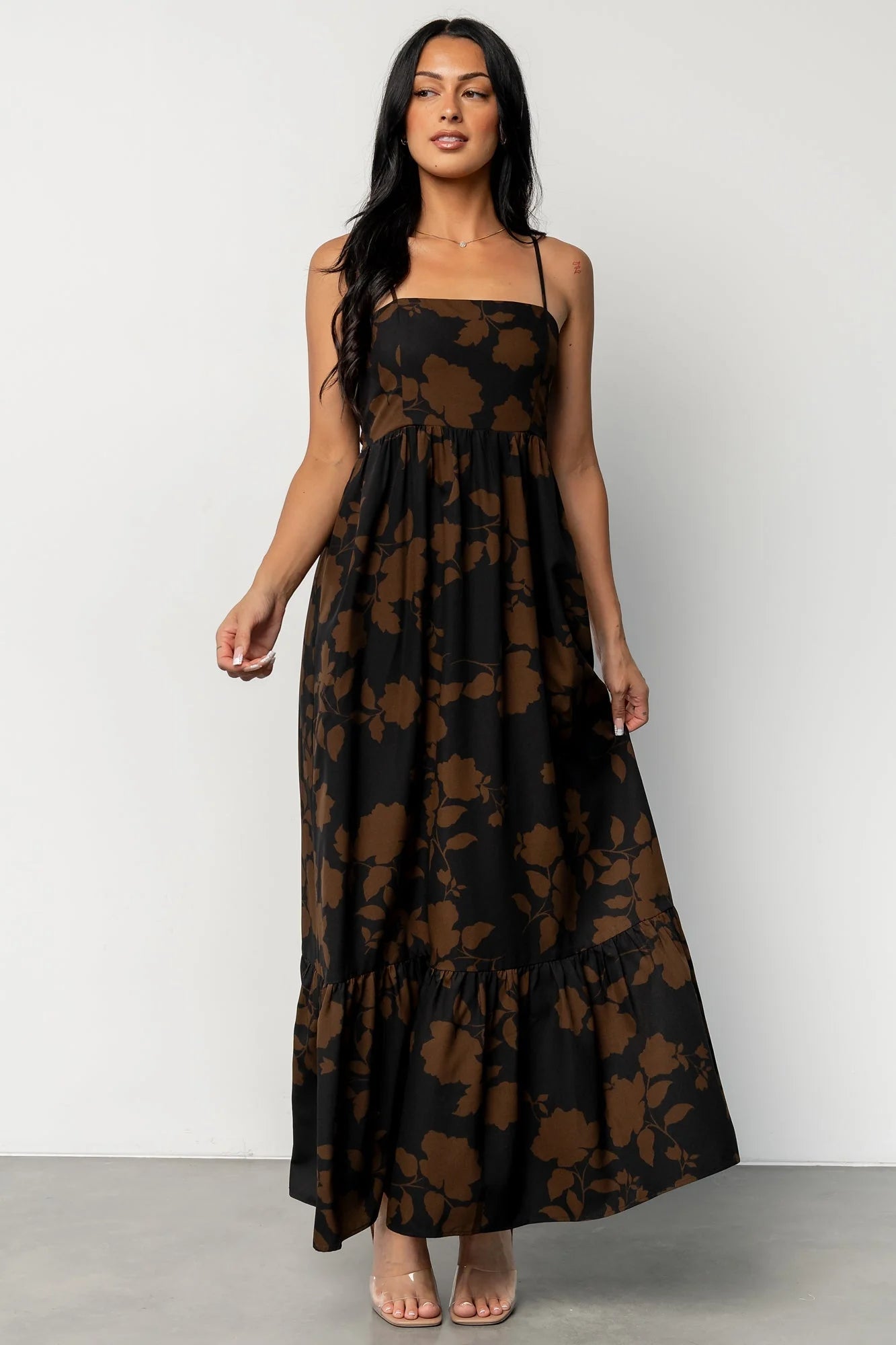 Regan Tank Maxi Dress | Espresso Print