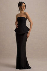 Ohio | Black Strapless Corset Maxi Dress