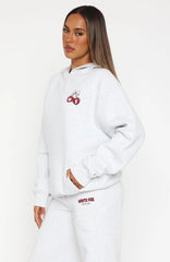 Feel The Love Oversized Hoodie Grey Marle