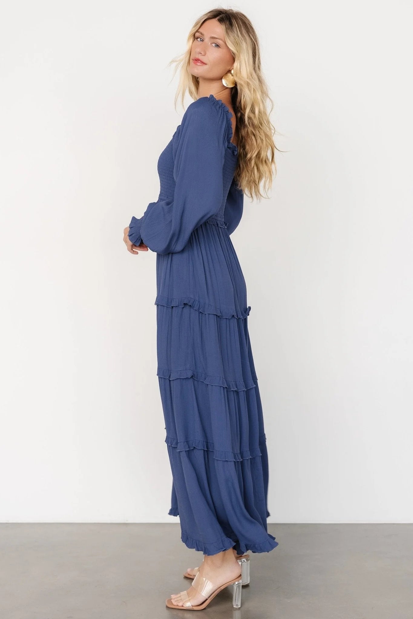 Lana Smocked Maxi Dress | Blue
