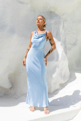 Moonlit Palms Satin Maxi Dress