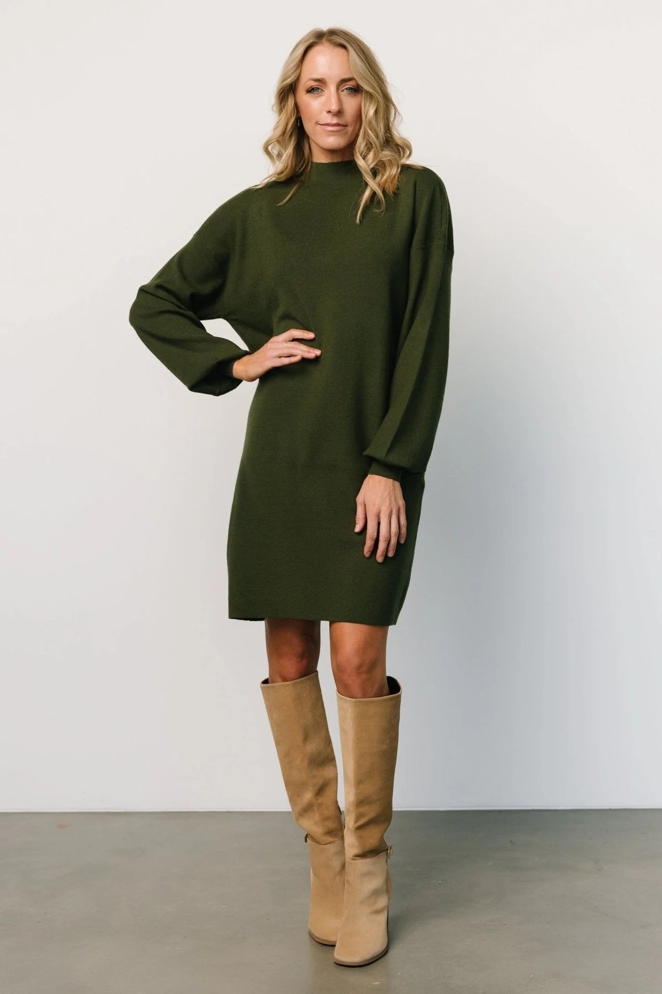 Jennings Sweater Dress | Deep Olive