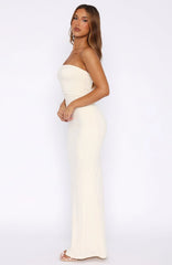 Confidence Is Key Strapless Maxi Dress Bone