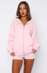 Celebrating Love Zip Front Hoodie Pink