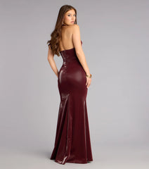 Breanna Faux Leather Corset Formal Dress