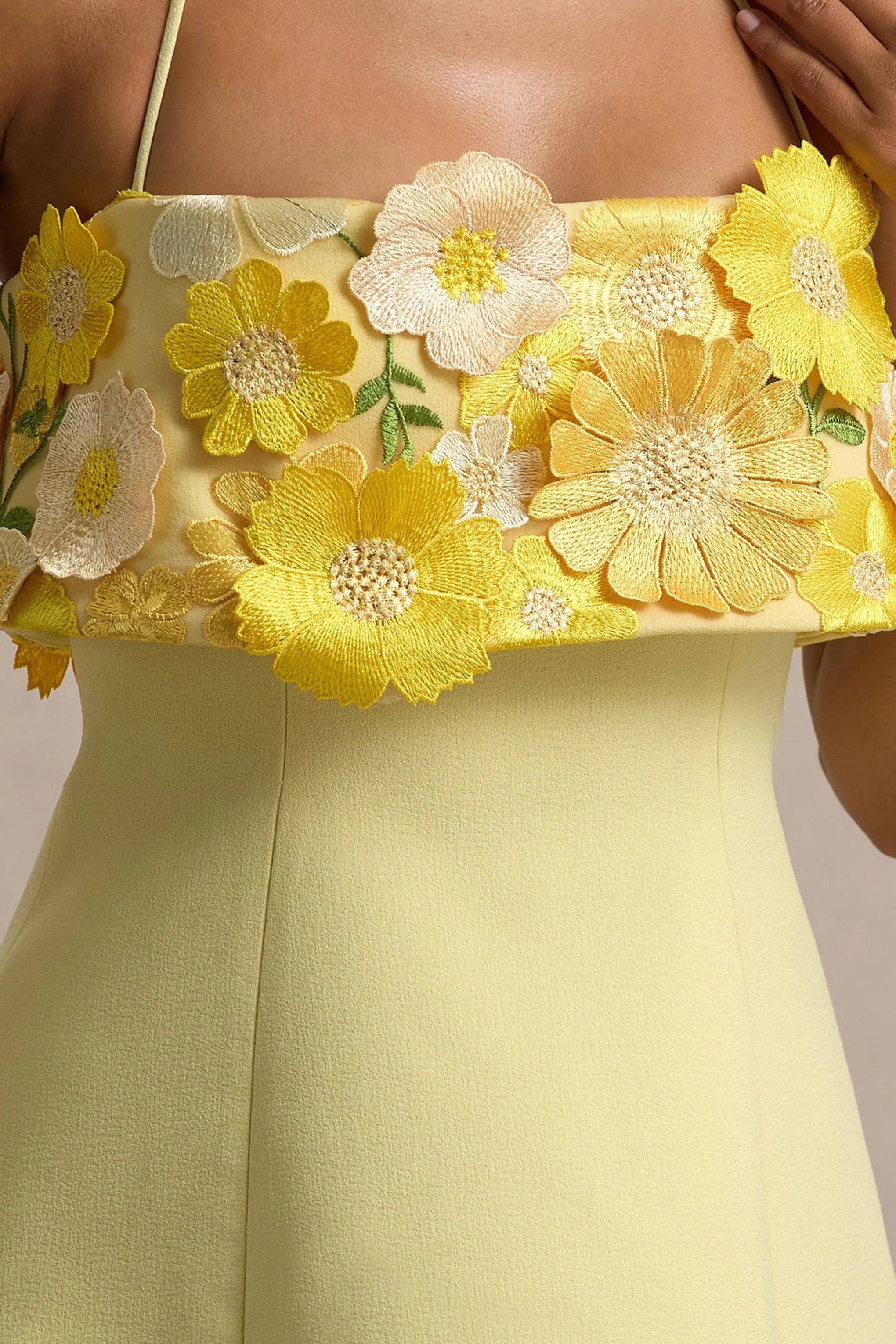 Shelley | Lemon Floral Bandeau Micro-Mini Dress