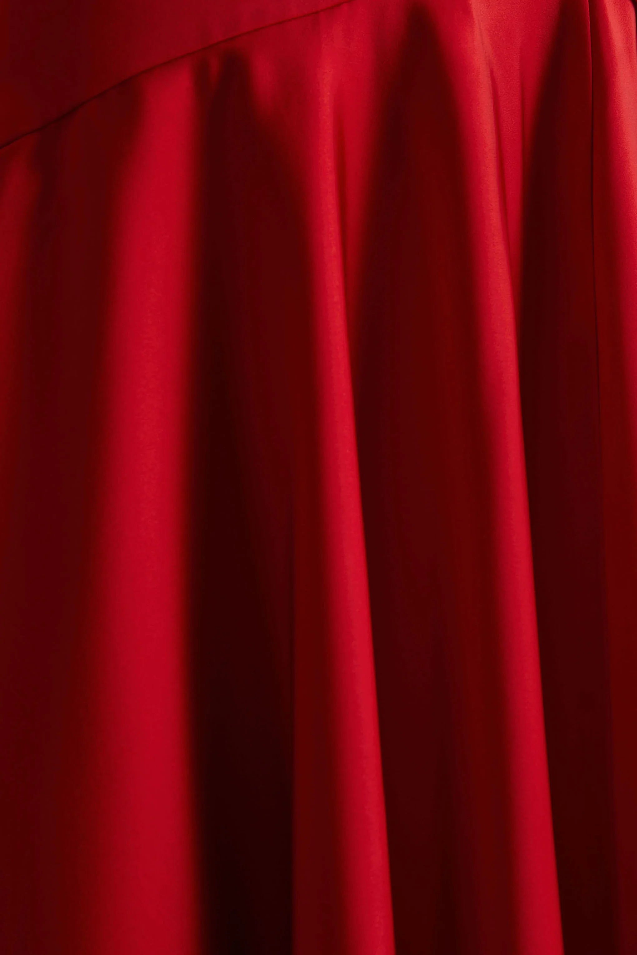 Luscious | Red High-Neck Maxi Dress With Drop-Waist And Bow Detail