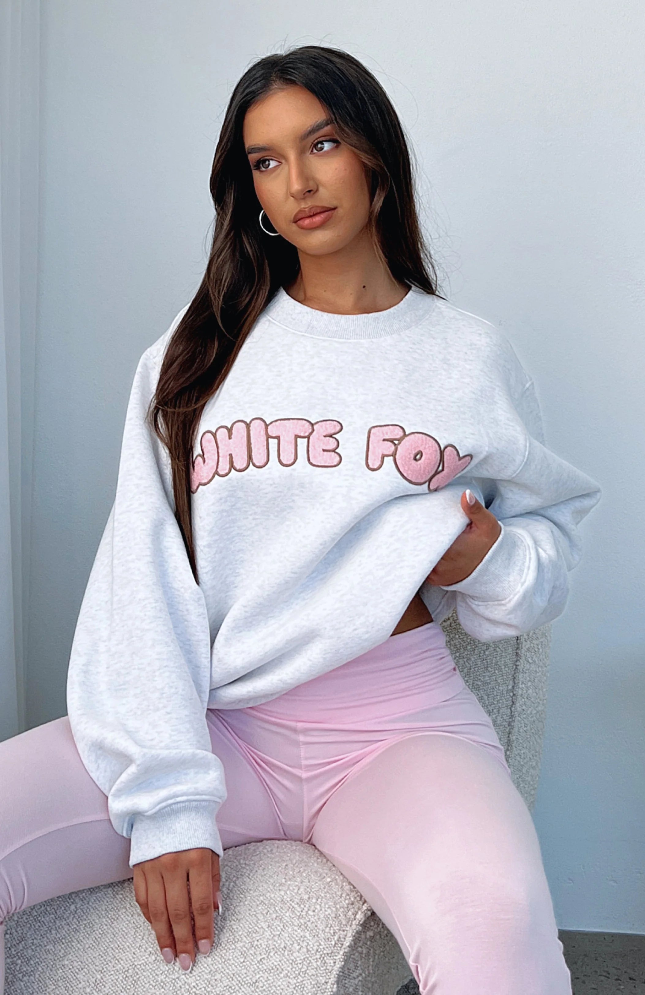 Sweet Treat Oversized Sweater Grey Marle