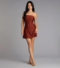 No Effort Drama Lace-Up Mini Dress