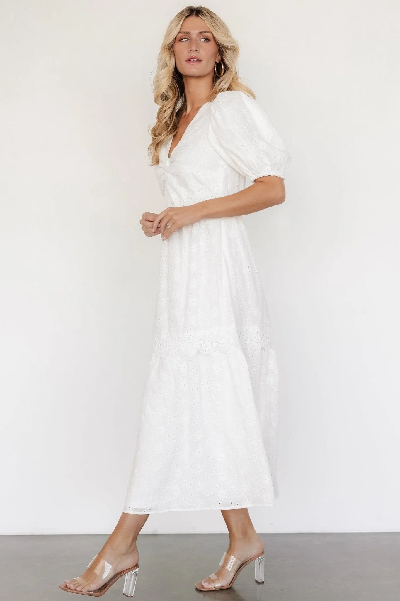 Jackie Eyelet Maxi Dress | Off White