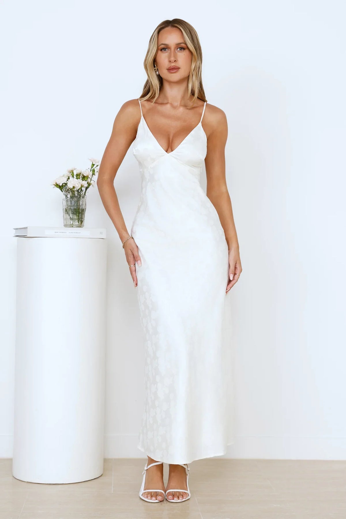 Floral Kiss Satin Maxi Dress
