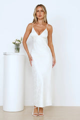 Floral Kiss Satin Maxi Dress